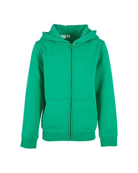 BUILD YOUR BRAND Kids´ Organic Basic Zip Hoody Sweatshirts personalisierbar
