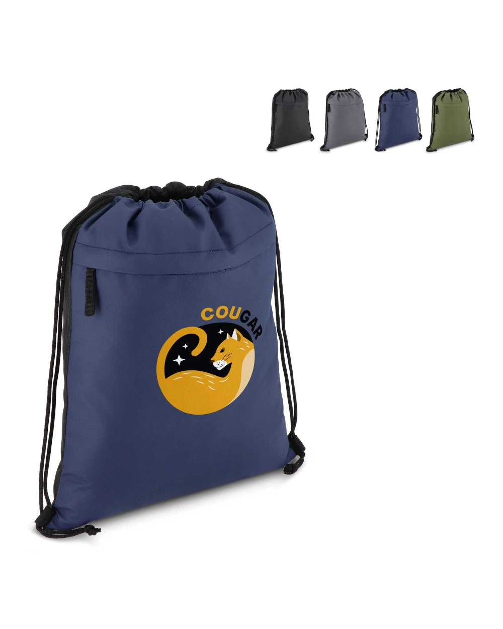 Sacs & Bagagerie personnalisable 4DO Sac à cordon en R-PET 600D enduit PU, dimensions 33 x 42 cm