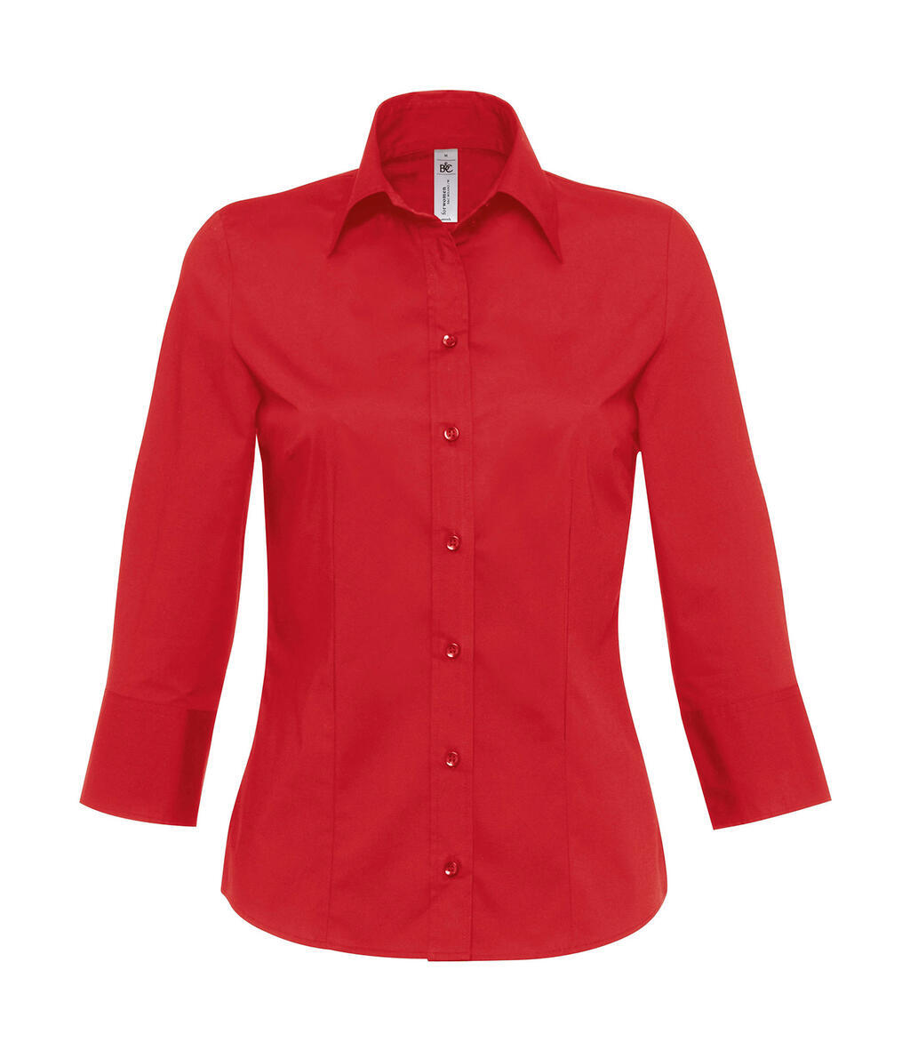 Chemises personnalisable B&C Milano/women Popelin Shirt 3/4 sleeves
