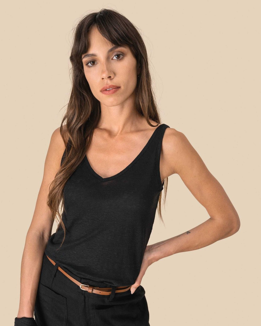 T-Shirts personnalisable SPASSO Débardeur en lin femme