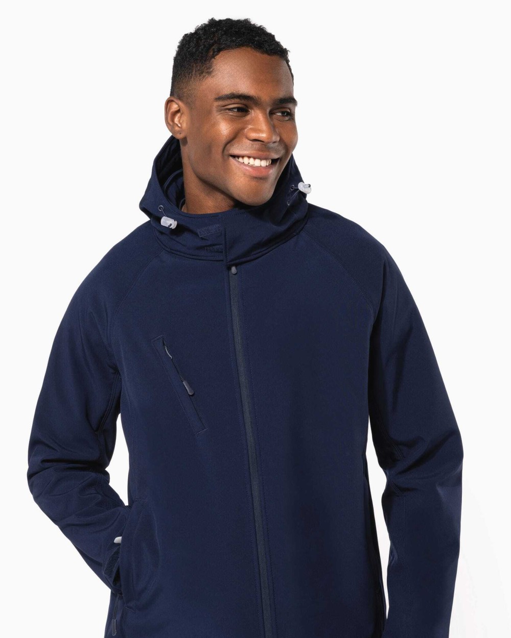 KARIBAN Herren Softshell-Jacke mit Abnehmbare Kapuze Softshells personalisierbar