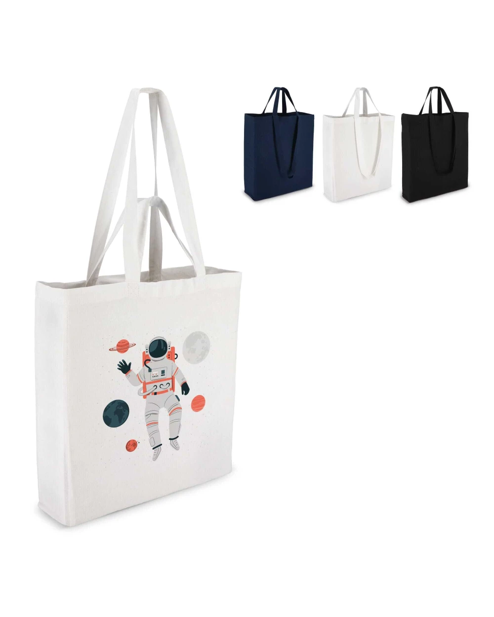 Tote bags personnalisable 4DO Sac fourre-tout en coton OEKO-TEX® 38 x 10 x 42cm 140g/m².