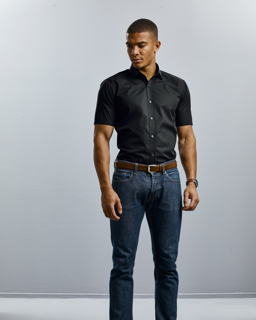 RUSSELL Men's Ultimate Stretch Shirt Hemden personalisierbar