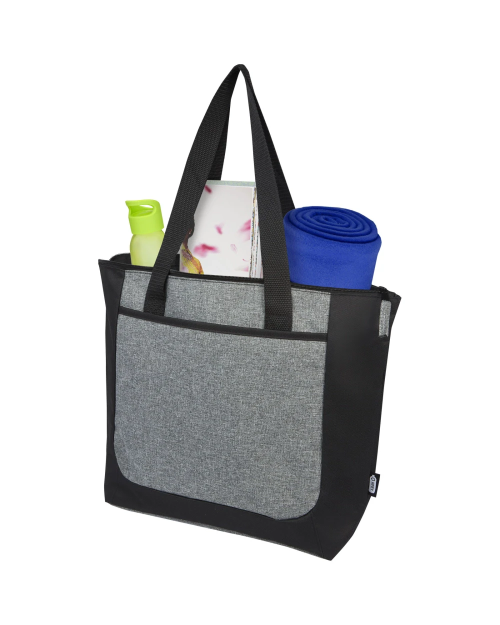 4DO SCX.design C36 3-in-1 rPET erweitertes Ladekabel mit Leuchtlogo in rundem Bambusgehäuse Tote Bags personalisierbar