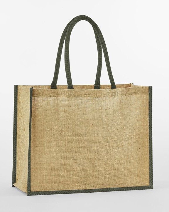 Tote bags WESTFORDMILL NATURAL STARCHED JUTE CLASSIC SHOPPER voor bedrukking &amp; borduring