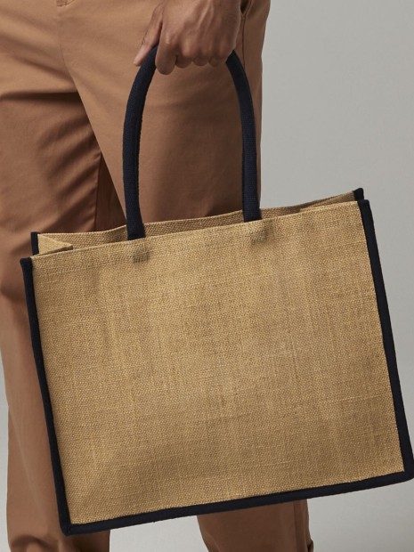 Tote bags à personnaliser WESTFORDMILL NATURAL STARCHED JUTE CLASSIC SHOPPER 