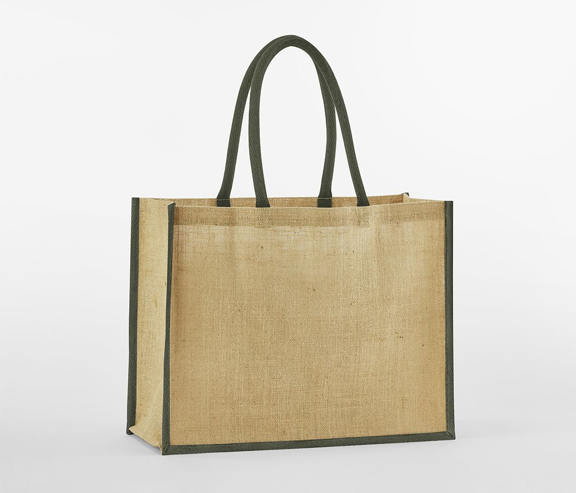 Tote bags personnalisable WESTFORDMILL NATURAL STARCHED JUTE CLASSIC SHOPPER