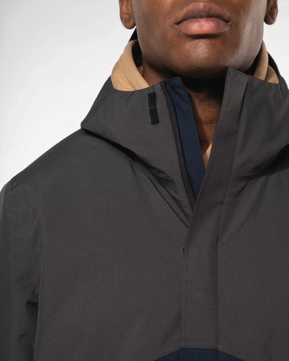 KARIBAN Wasserdichter 3-in-1-Unisex-Parka mit zweifarbiger Kapuze Jacken personalisierbar