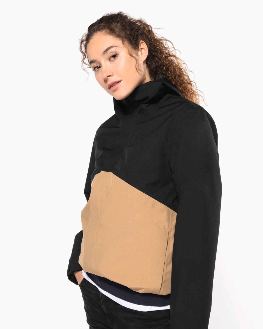 KARIBAN Wasserdichter 3-in-1-Unisex-Parka mit zweifarbiger Kapuze Jacken personalisierbar
