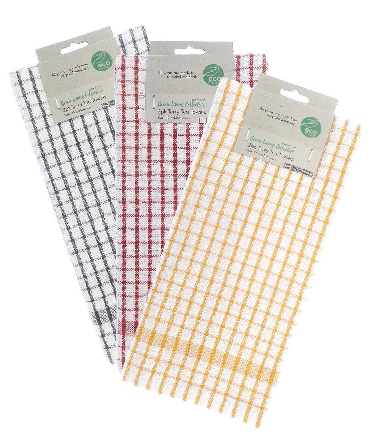 Bad artikelen HOME & LIVING Recycled terry tea towels (2-pack) voor bedrukking &amp; borduring