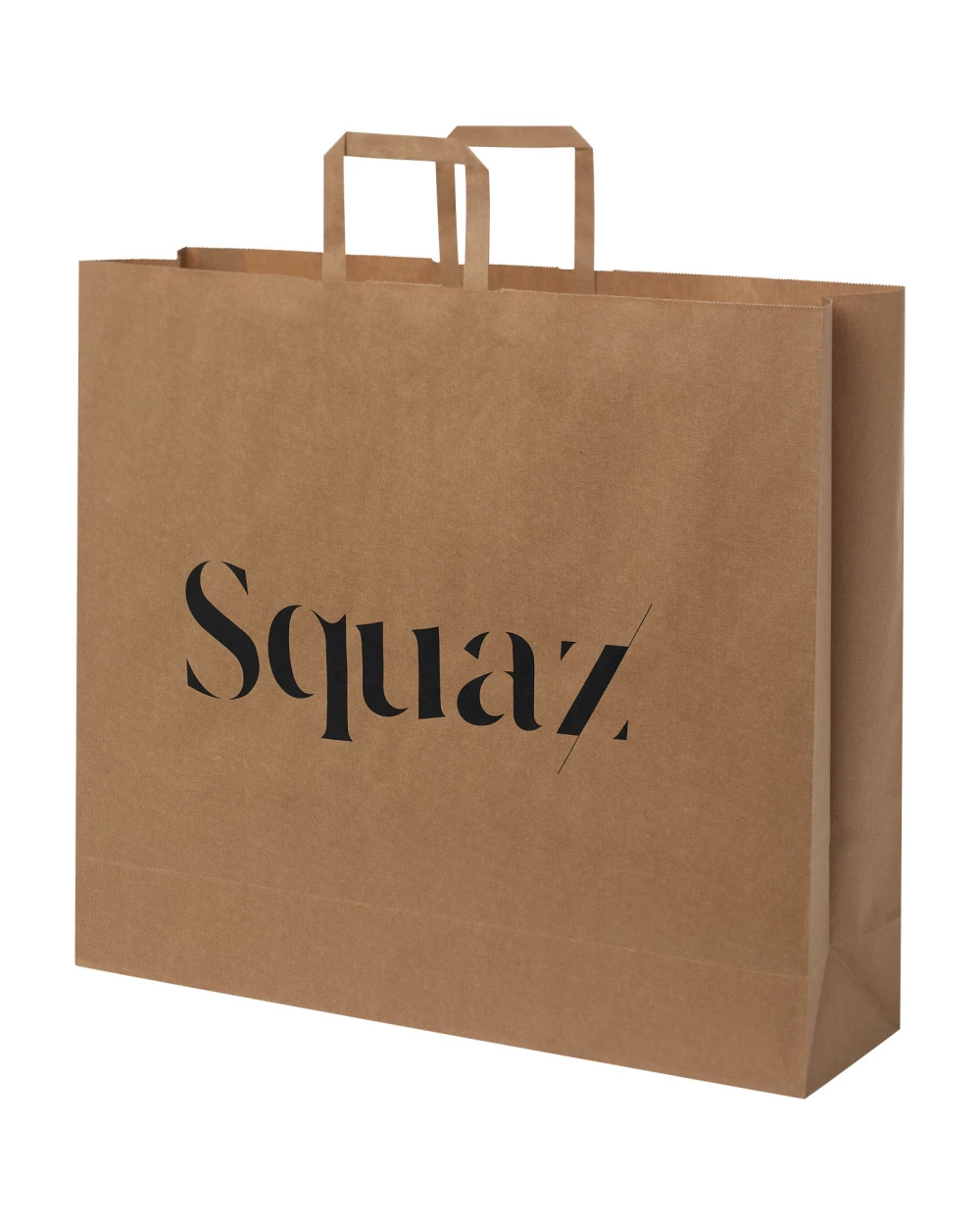 4DO Kraftpapiertasche 90-100 g/m² mit flachen Griffen – 49,5 × 14 × 44 cm Taschen personalisierbar