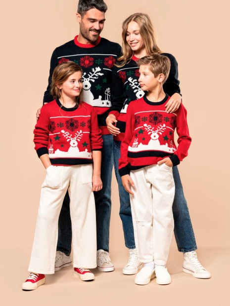 Pulls à personnaliser KARIBAN Pullover col rond de Noël enfant 