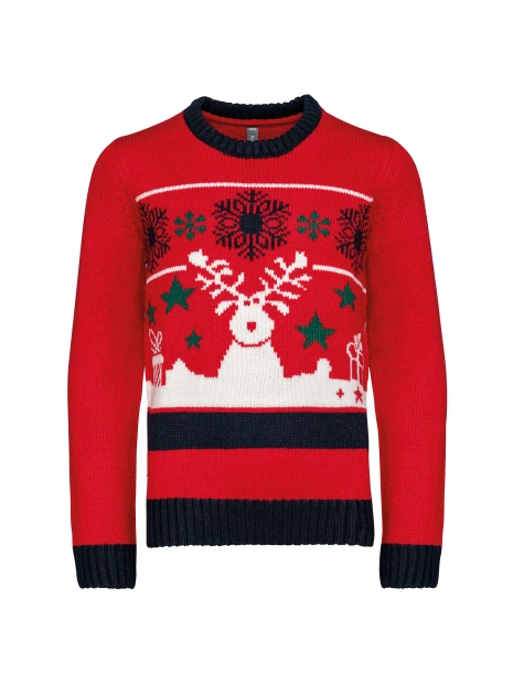 KARIBAN Pullover col rond de Noël enfant /api/colors/4fa7109a-7fa4-4f07-95b2-3253a384c147 personnalisable