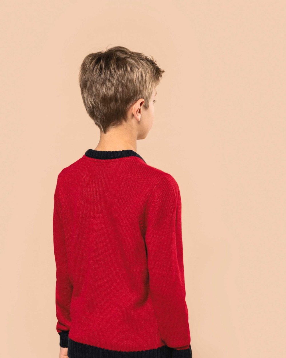 KARIBAN Weihnachtspullover mit Rundhalsausschnitt für Kinder Pullovers personalisierbar