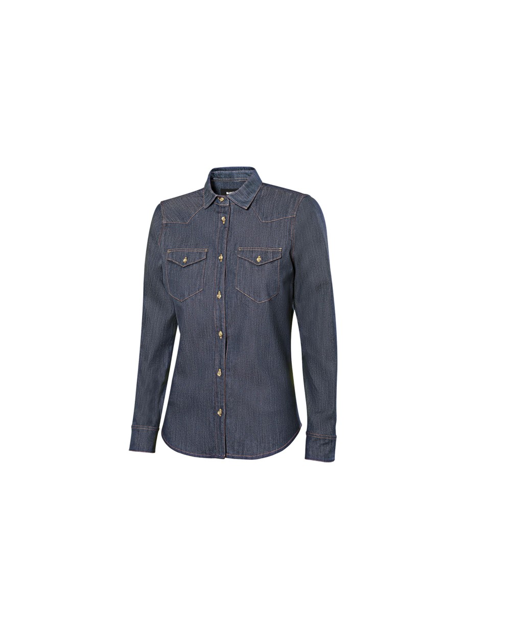 VELILLA WOMEN'S LONG-SLEEVE STRETCH DENIM SHIRT Hemden personalisierbar