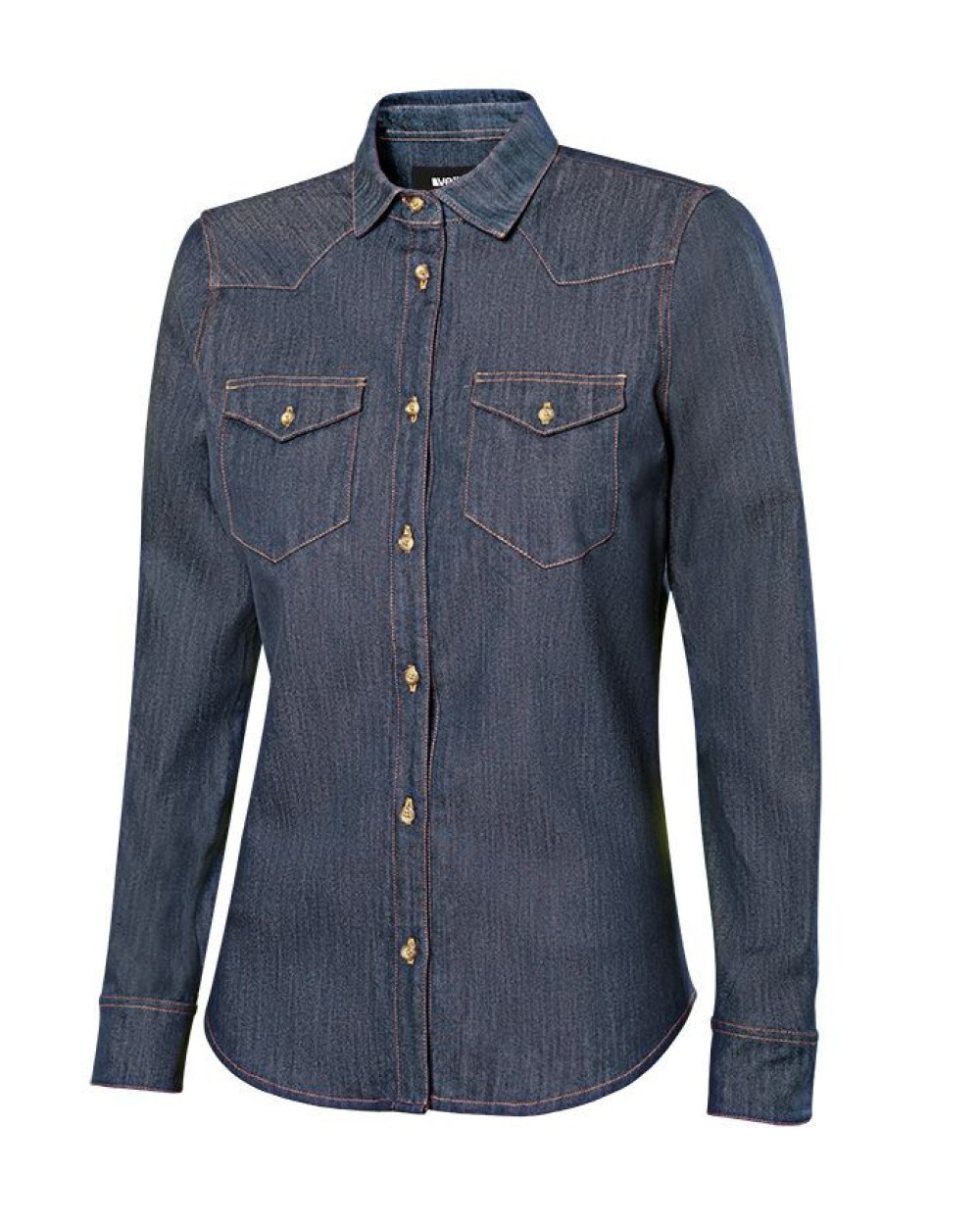 Hemden VELILLA WOMEN'S LONG-SLEEVE STRETCH DENIM SHIRT voor bedrukking &amp; borduring