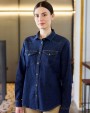 VELILLA WOMEN'S LONG-SLEEVE STRETCH DENIM SHIRT Hemden personalisierbar