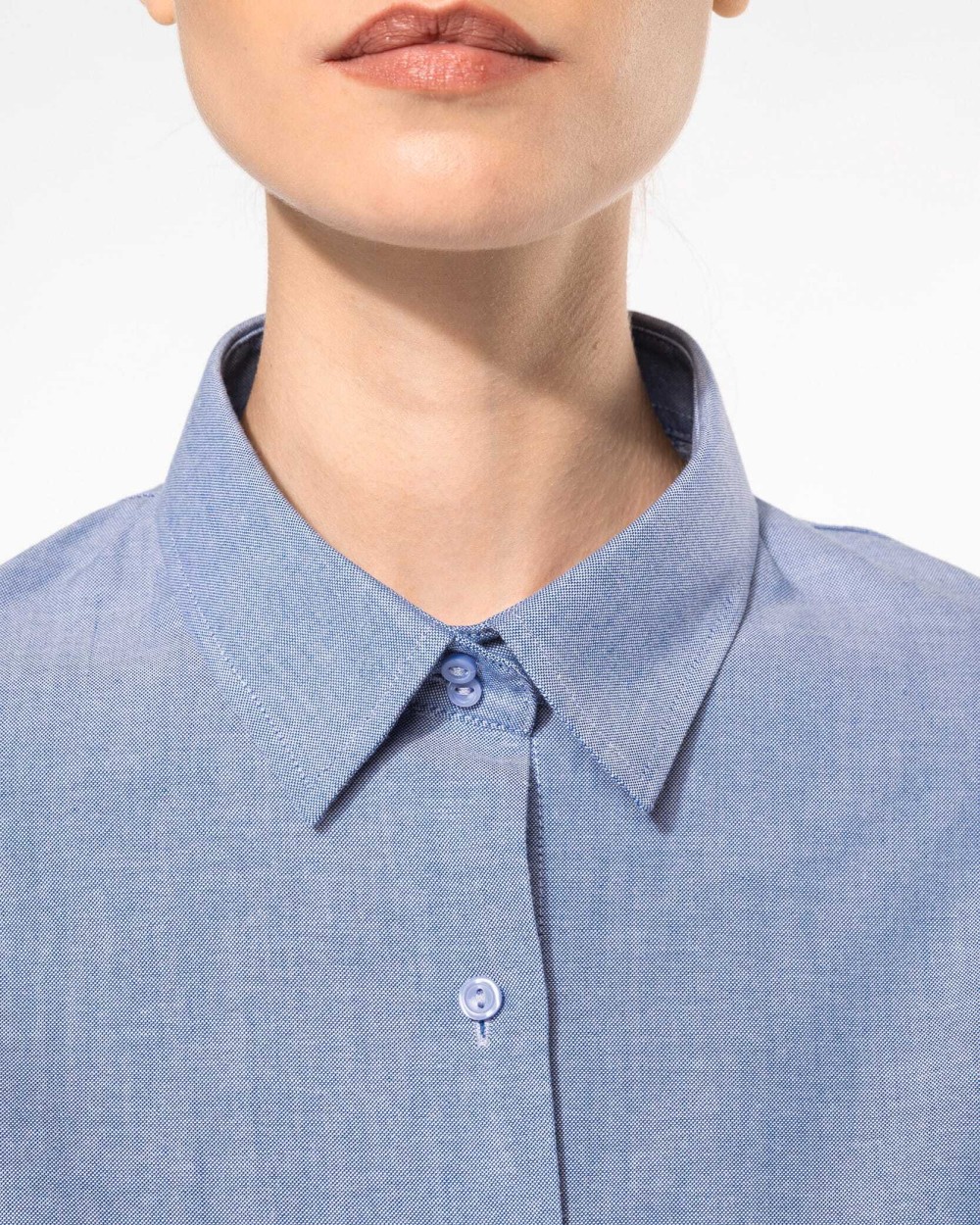 Hemden KARIBAN Dames Oxford blouse lange mouwen voor bedrukking &amp; borduring