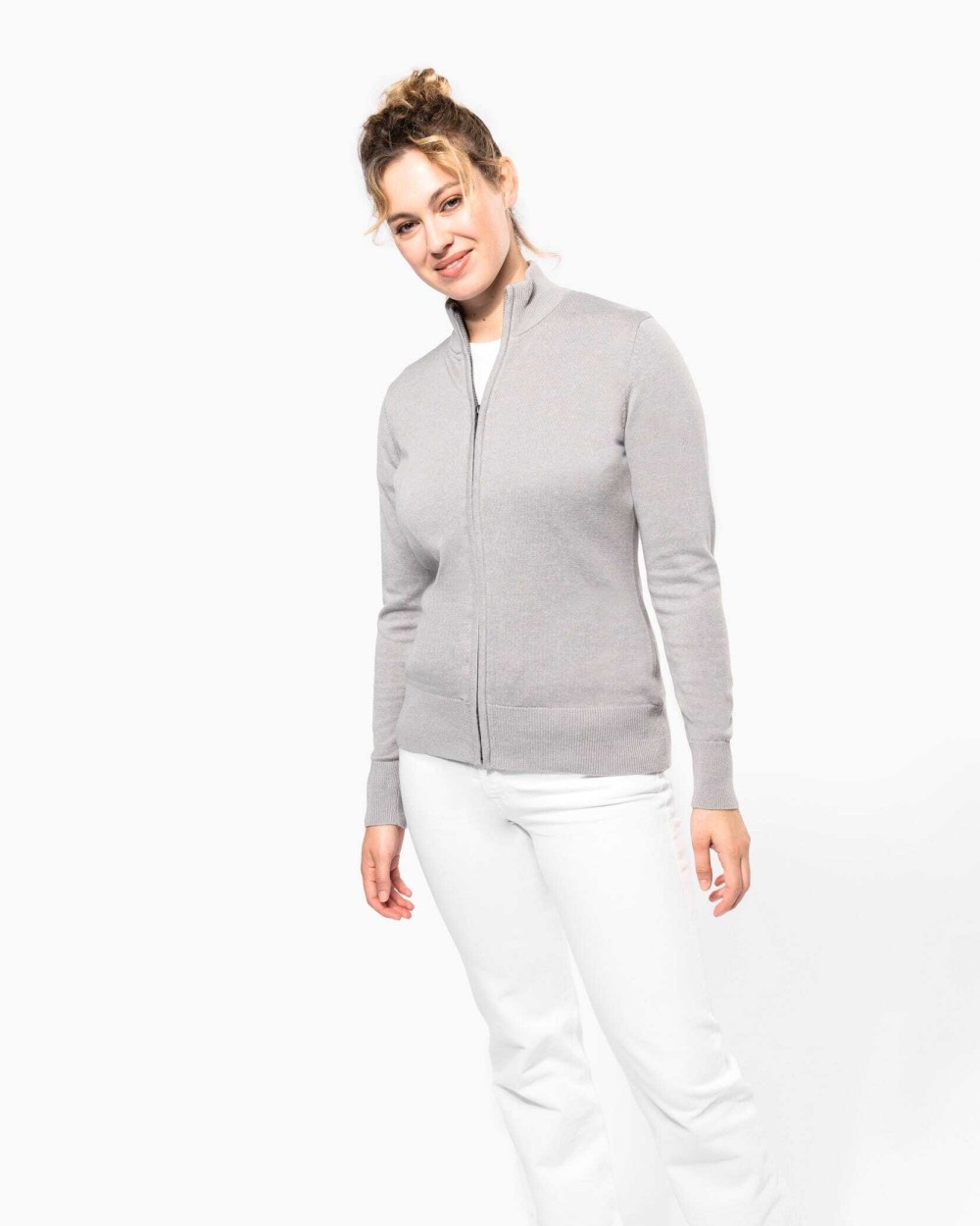 KARIBAN Damen Cardigan mit Reißverschluss Pullovers personalisierbar