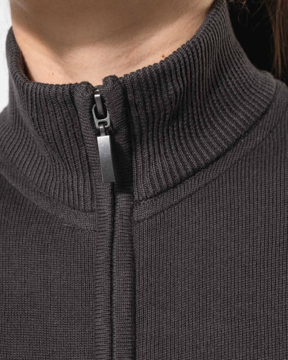 Truien KARIBAN Dames cardigan met rits voor bedrukking &amp; borduring