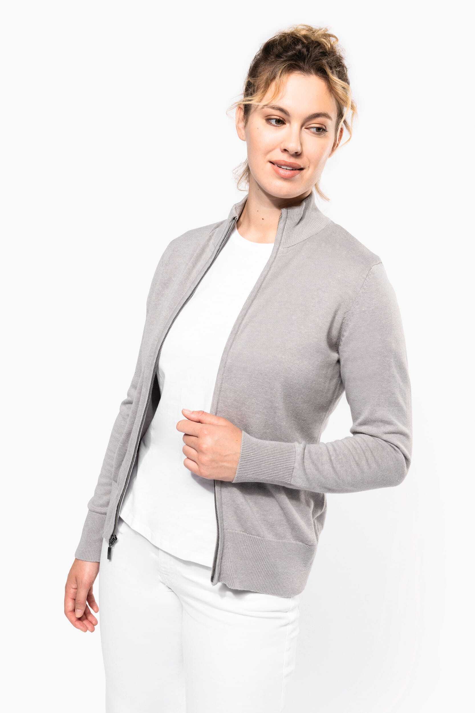 Pulls personnalisable KARIBAN Cardigan zippé femme