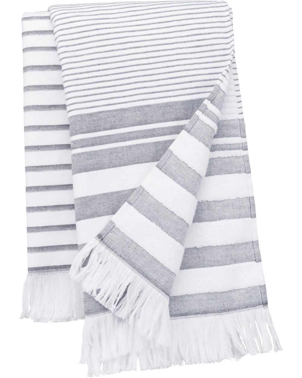 Produits éponges personnalisable KARIBAN Fouta rayée avec franges