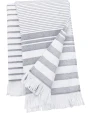 Produits éponges personnalisable KARIBAN Fouta rayée avec franges