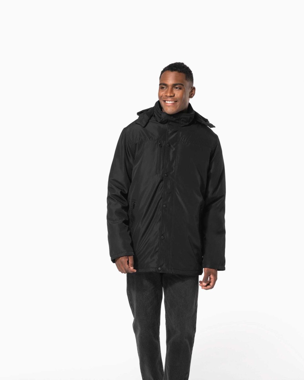 Jassen KARIBAN Parka met afneembare capuchon voor bedrukking &amp; borduring