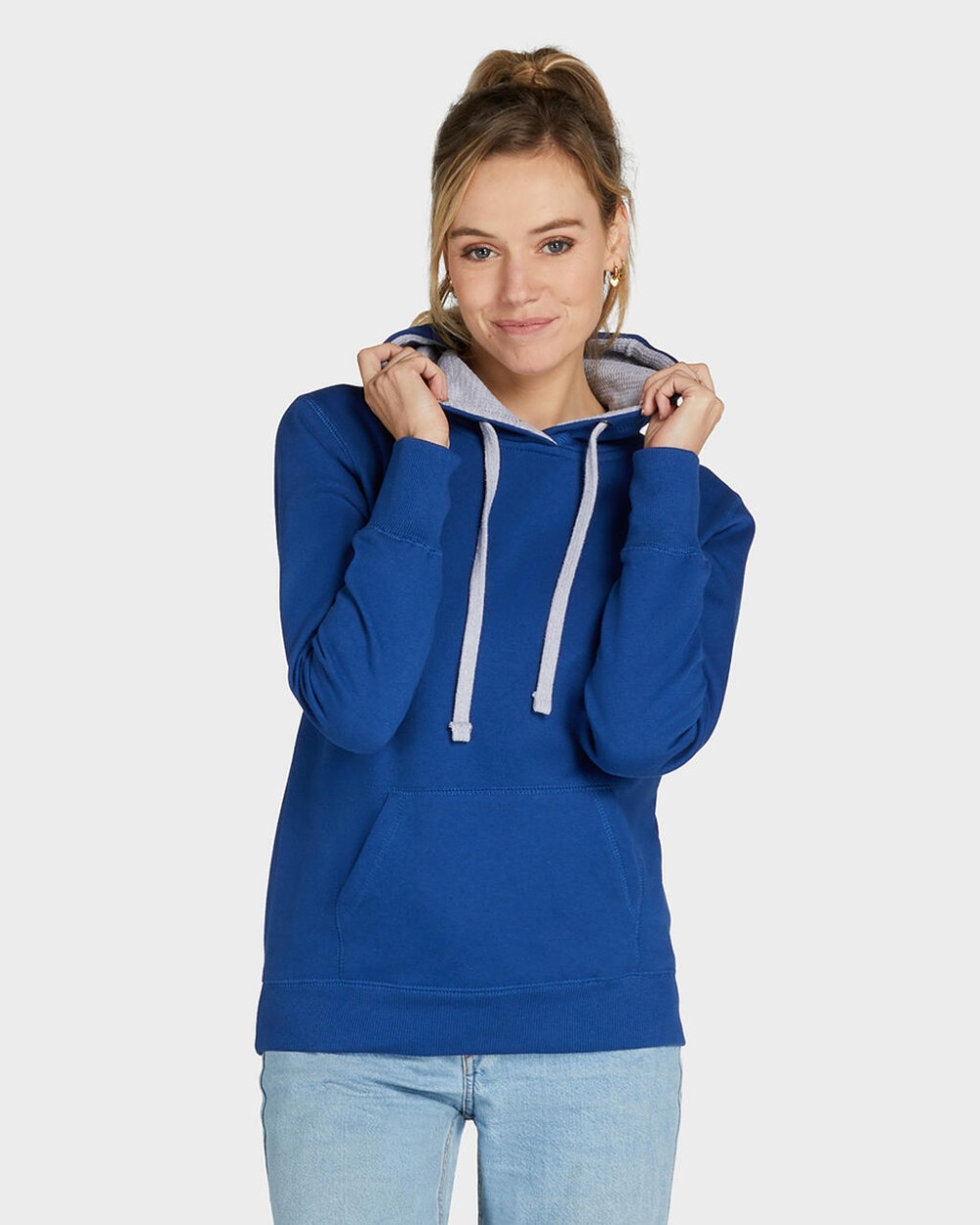  Contrast Hooded Sweatshirt Women Sweatshirts personalisierbar