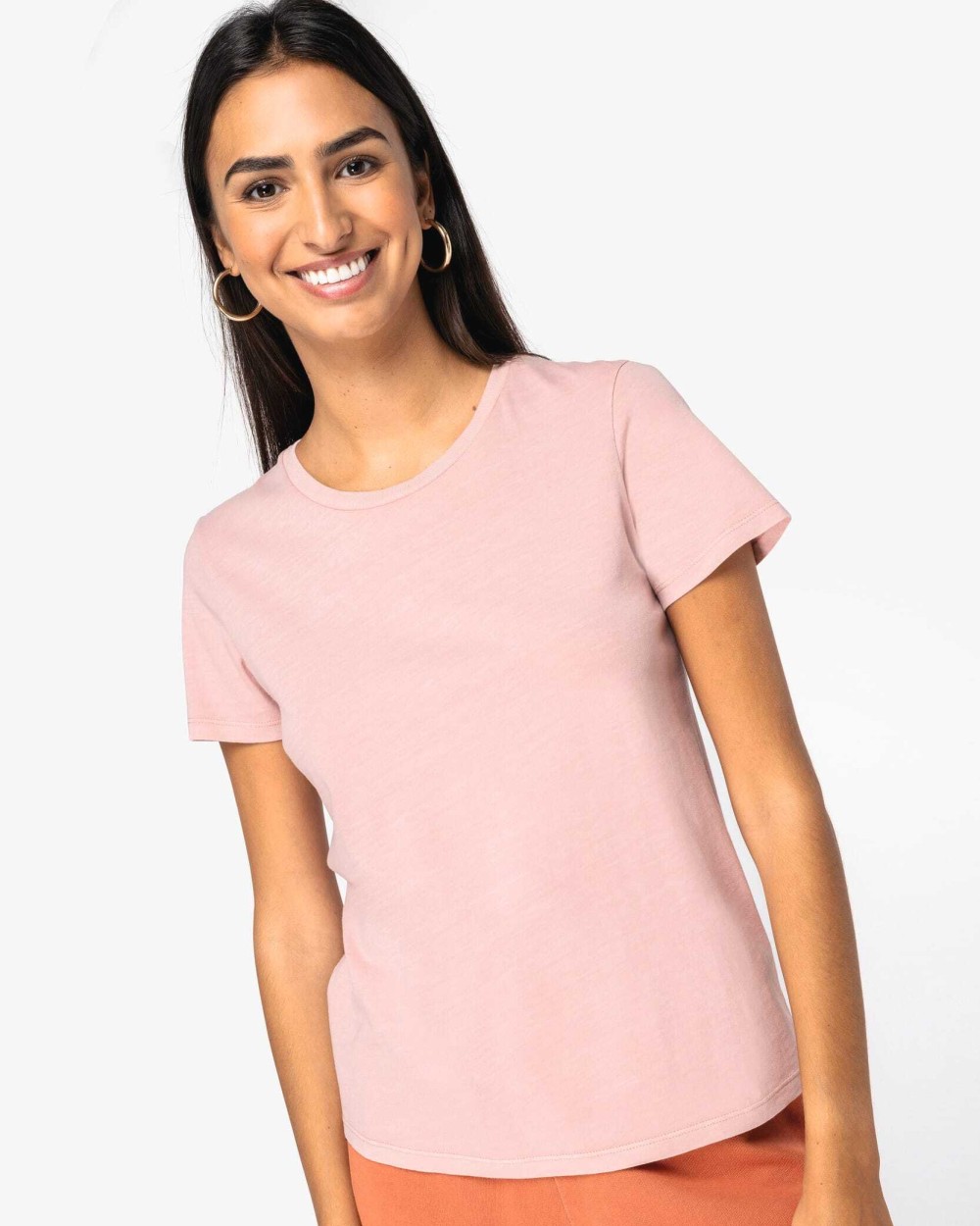 T-shirts NATIVE SPIRIT Ecologisch verwassen dames T-shirt voor bedrukking &amp; borduring