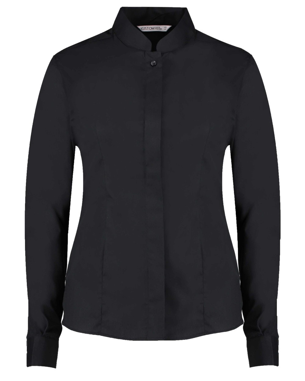 KUSTOM KIT Women's mandarin collar shirt long-sleeved (tailored fit) Hemden personalisierbar