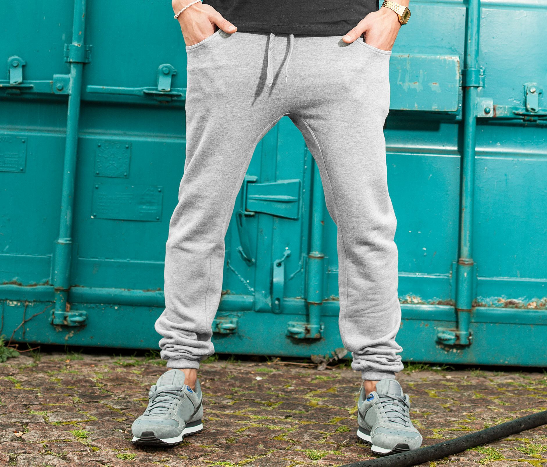 Pantalons personnalisable BUILD YOUR BRAND HEAVY DEEP CROTCH SWEATPANTS