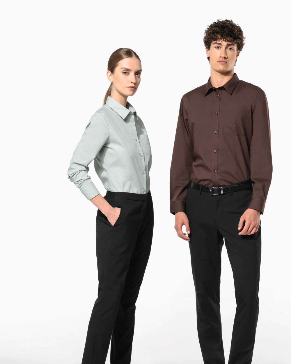 KARIBAN Popeline-Hemd Baumwollpolyester pflegeleicht für Damen Hemden personalisierbar