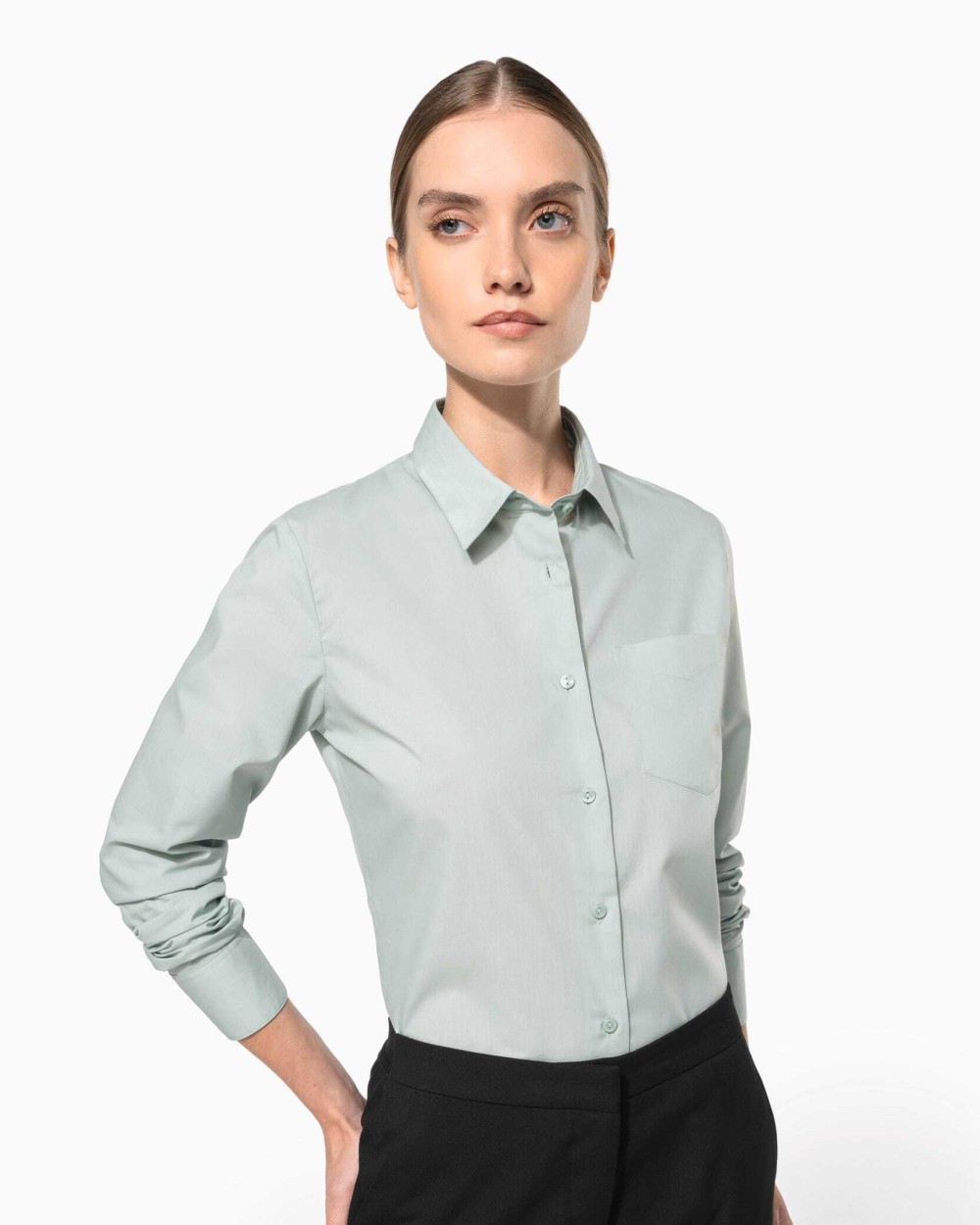 KARIBAN Popeline-Hemd Baumwollpolyester pflegeleicht für Damen Hemden personalisierbar