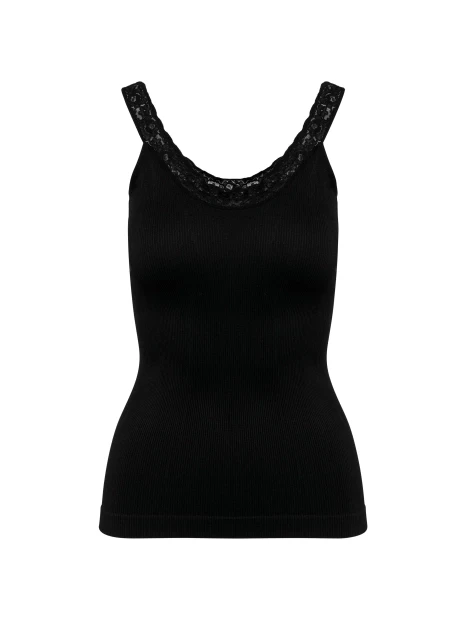 KARIBAN Débardeur écoresponsable sans couture avec dentelle /api/colors/b9fdad4a-5e94-45cb-8c03-c08b349b28c3 personnalisable