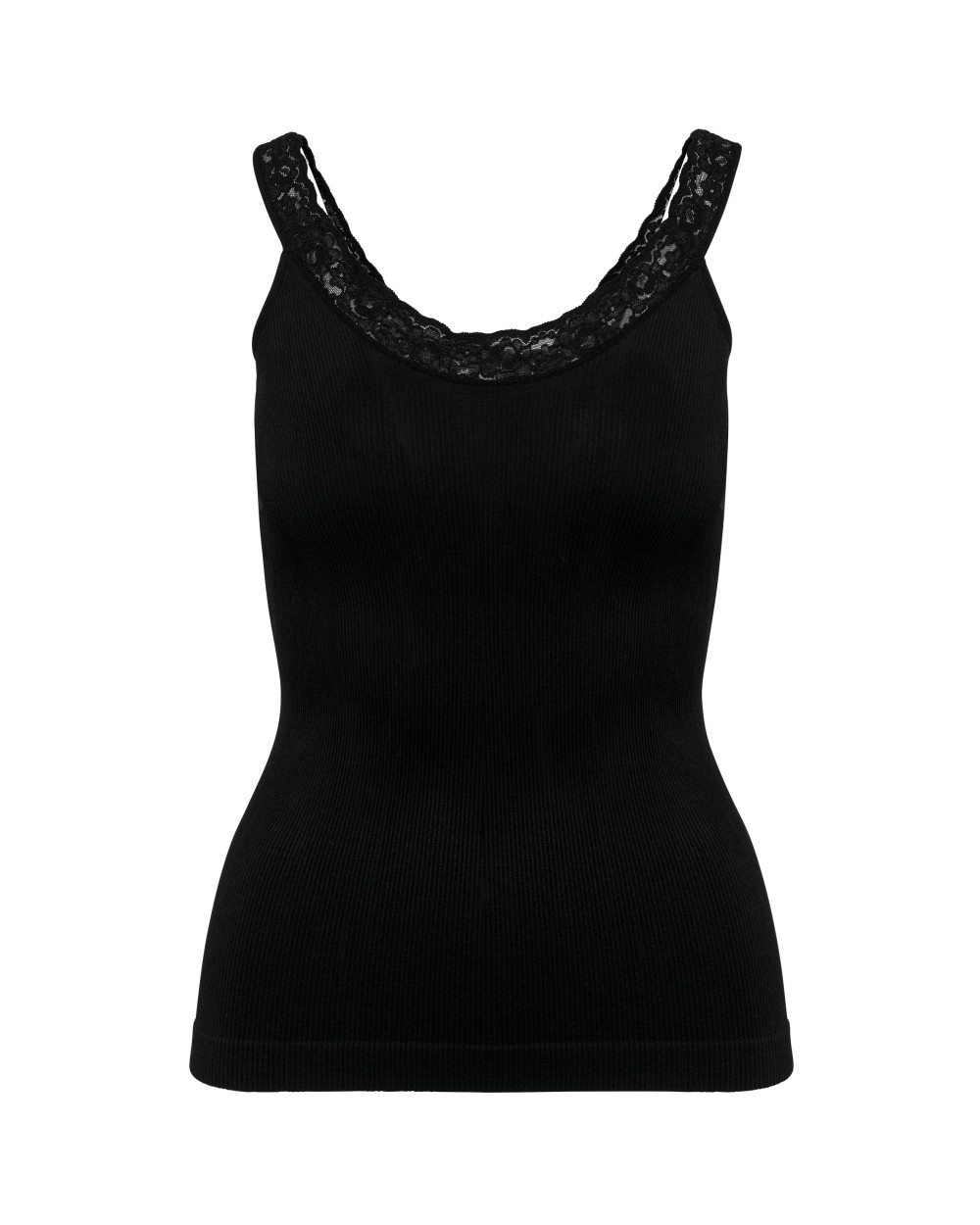 T-shirts KARIBAN Ecologische en naadloze top met kant voor bedrukking &amp; borduring