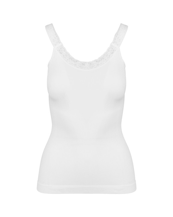 T-shirts KARIBAN Ecologische en naadloze top met kant voor bedrukking &amp; borduring
