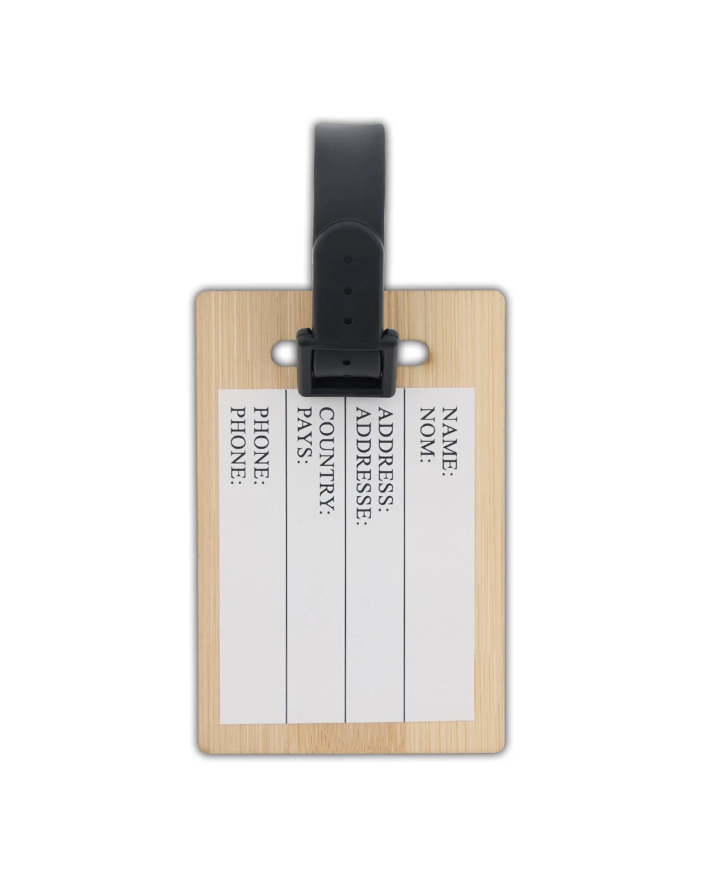 4DO Kofferanhänger aus Bambus Taschen personalisierbar