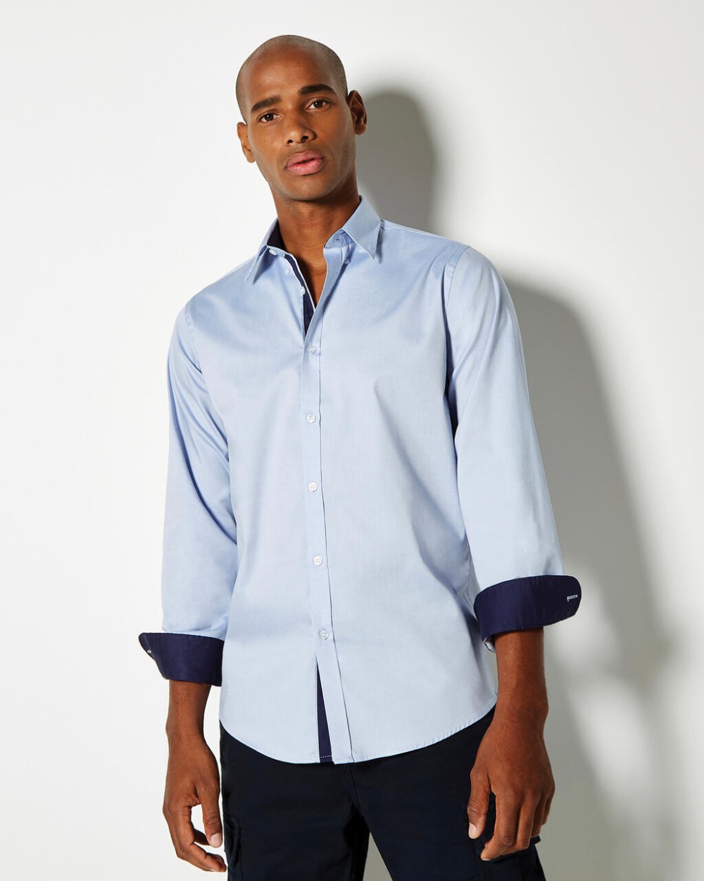 KUSTOM KIT Tailored Fit Premium Contrast Oxford Shirt Hemden personalisierbar
