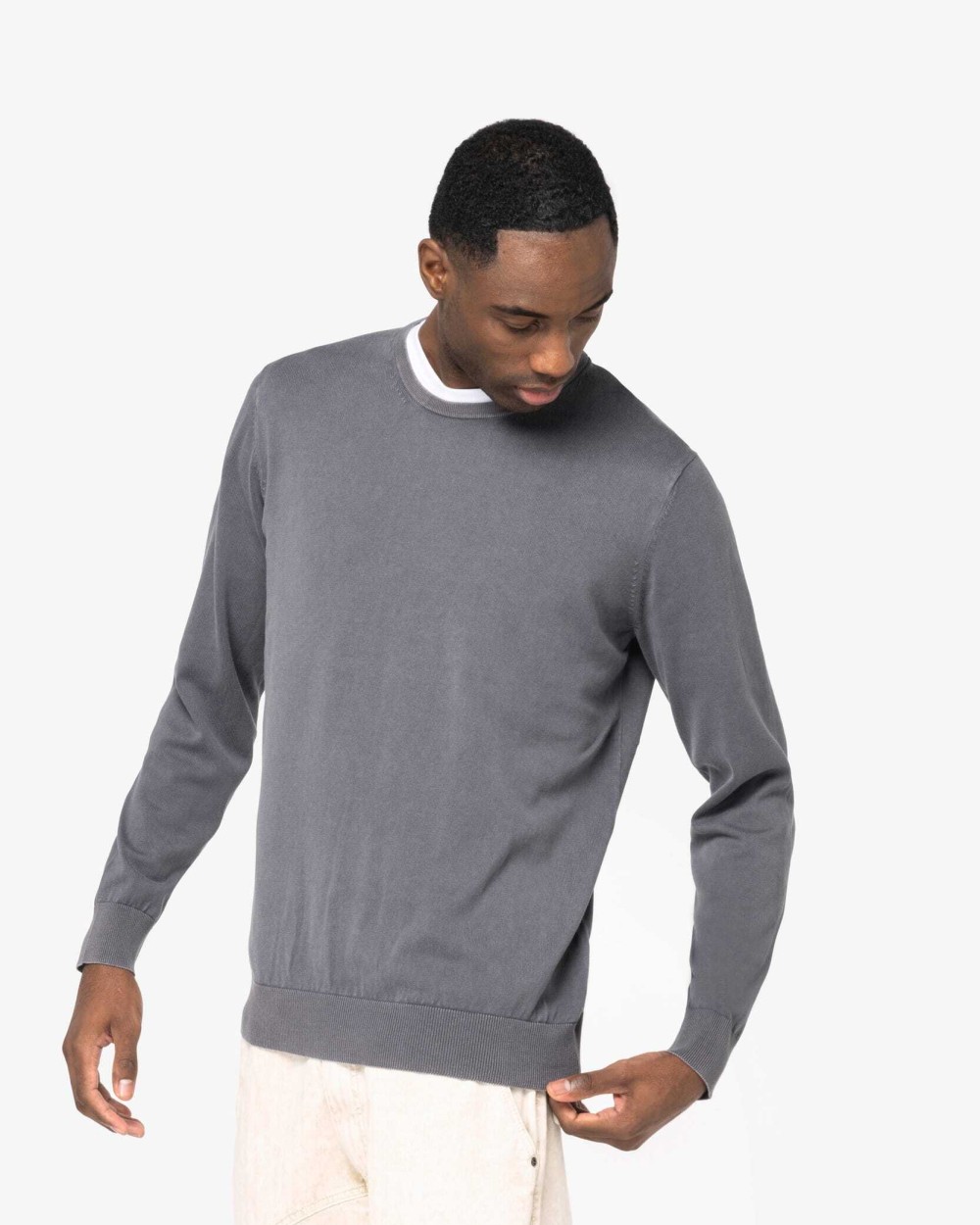 Pulls personnalisable NATIVE SPIRIT Pull écoresponsable délavé à col rond homme