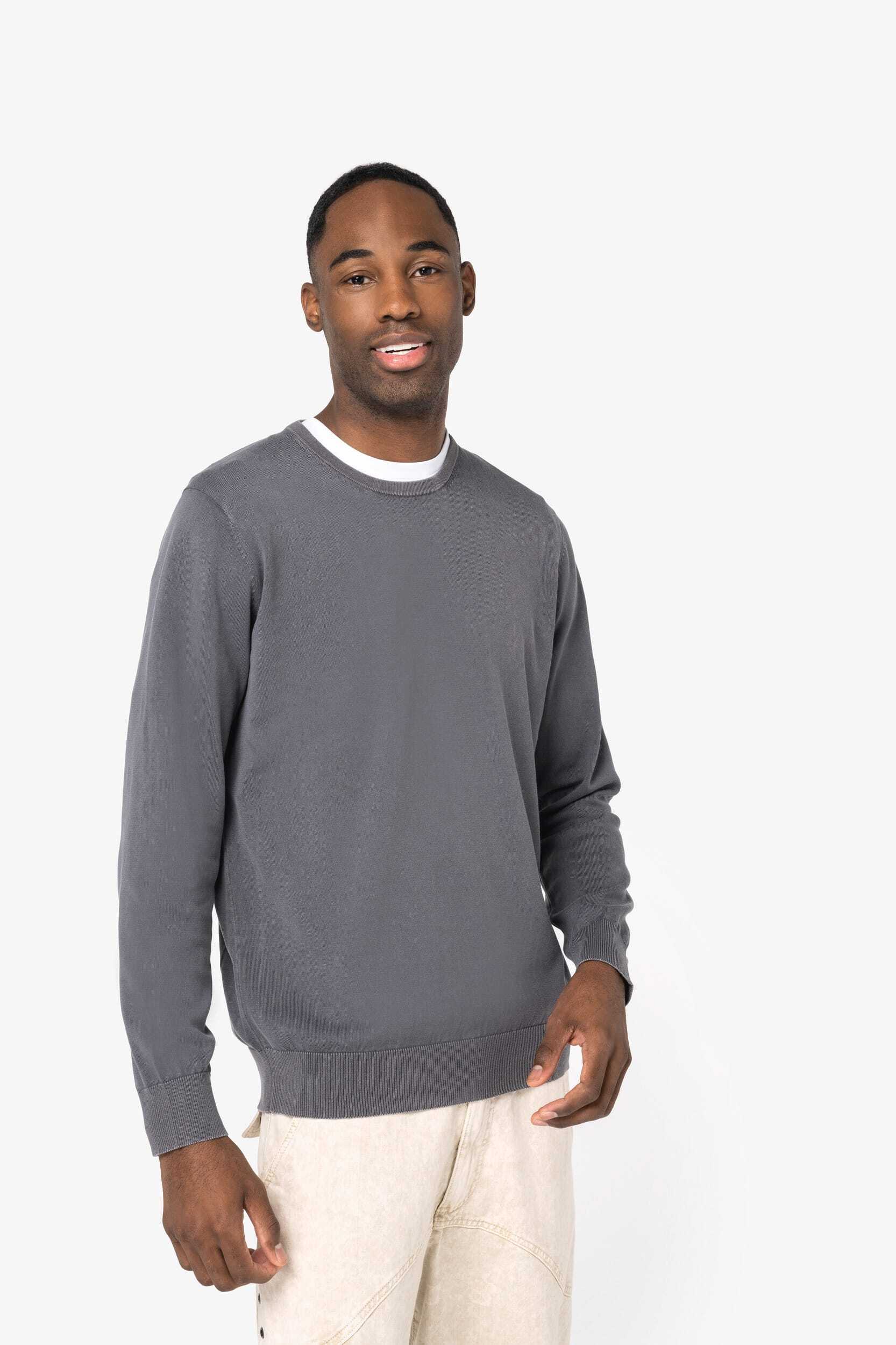 Pulls personnalisable NATIVE SPIRIT Pull écoresponsable délavé à col rond homme