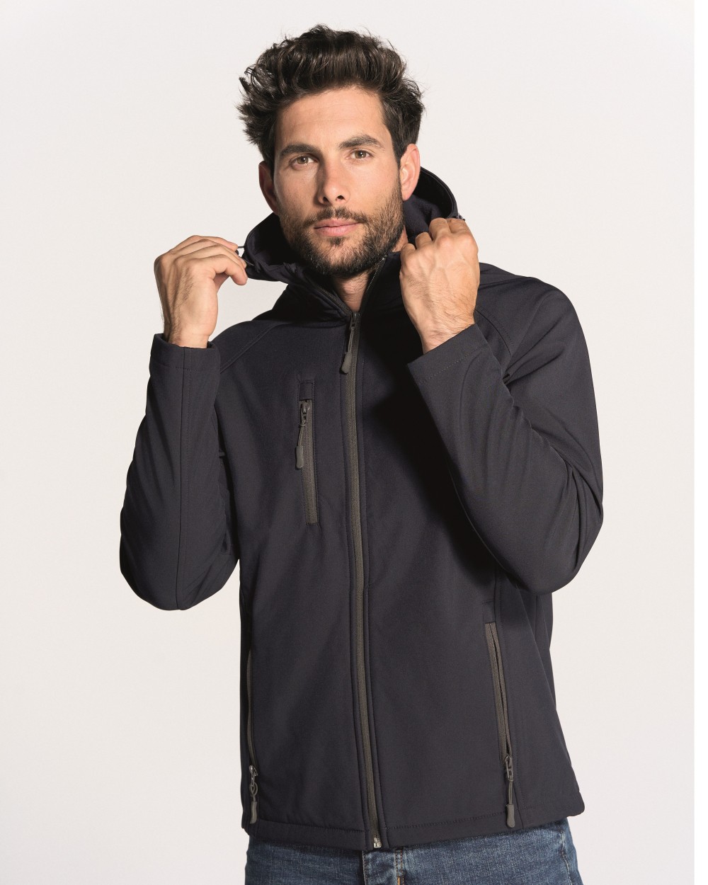 JHK FULL ZIP SOFTSHELL JACKET HOODED Softshells personalisierbar