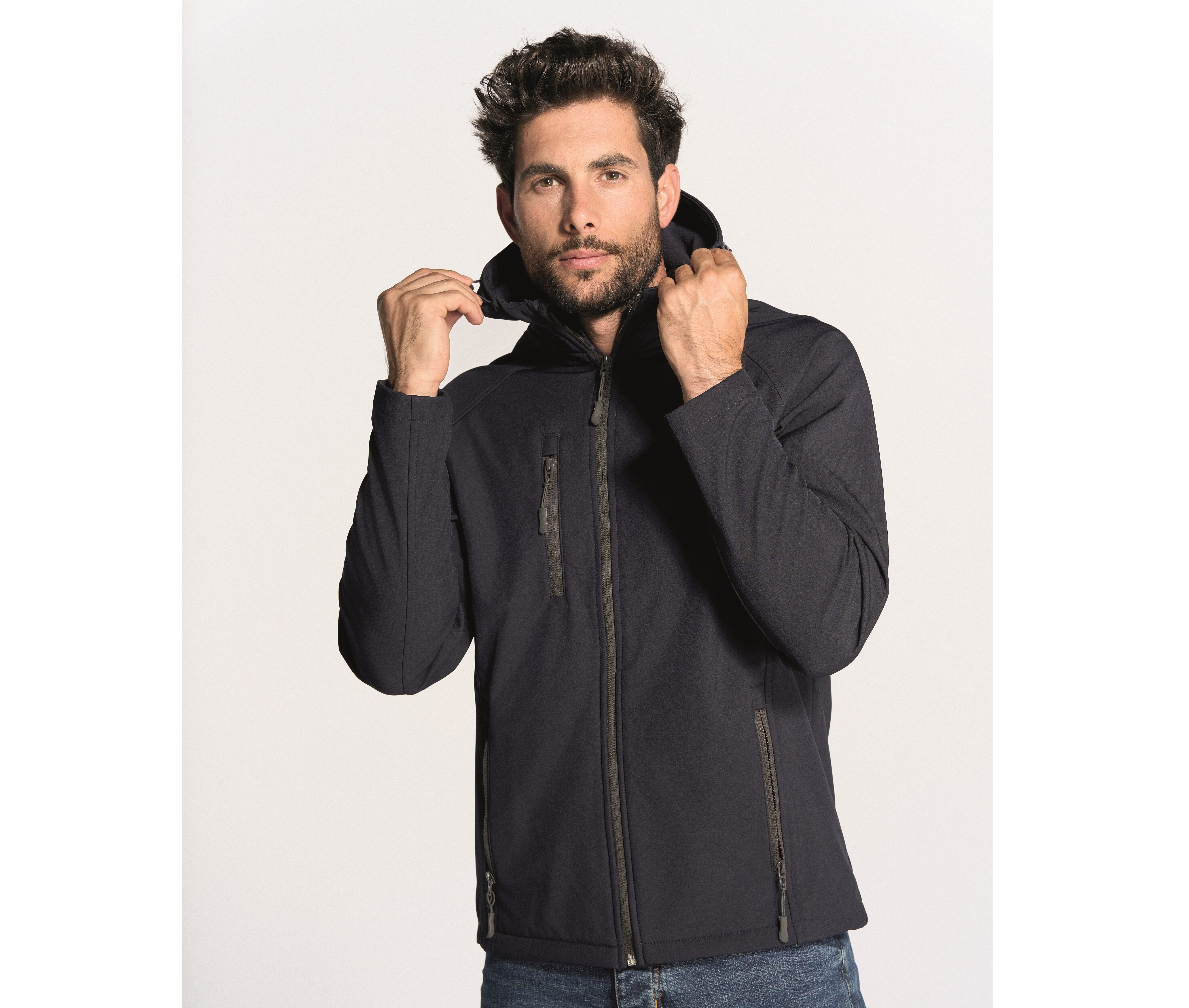 Softshells personnalisable JHK FULL ZIP SOFTSHELL JACKET HOODED