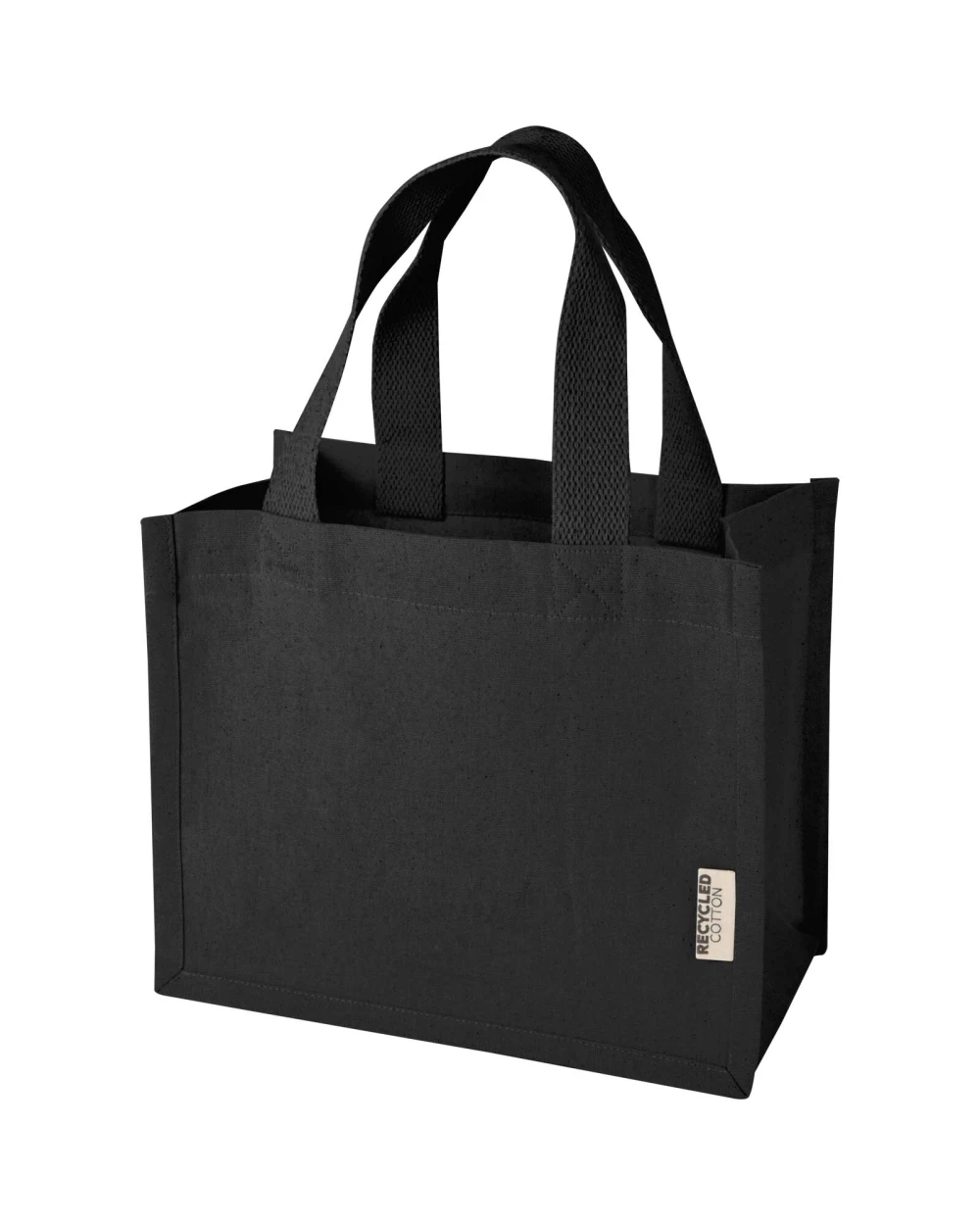 Tote bags personnalisable 4DO Mini sac shopping Odessa à soufflet en coton recyclé de 9 L et 220 g/m² certifié GRS
