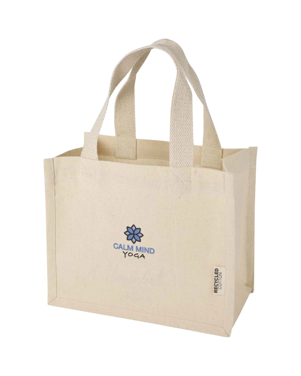 Tote bags personnalisable 4DO Mini sac shopping Odessa à soufflet en coton recyclé de 9 L et 220 g/m² certifié GRS