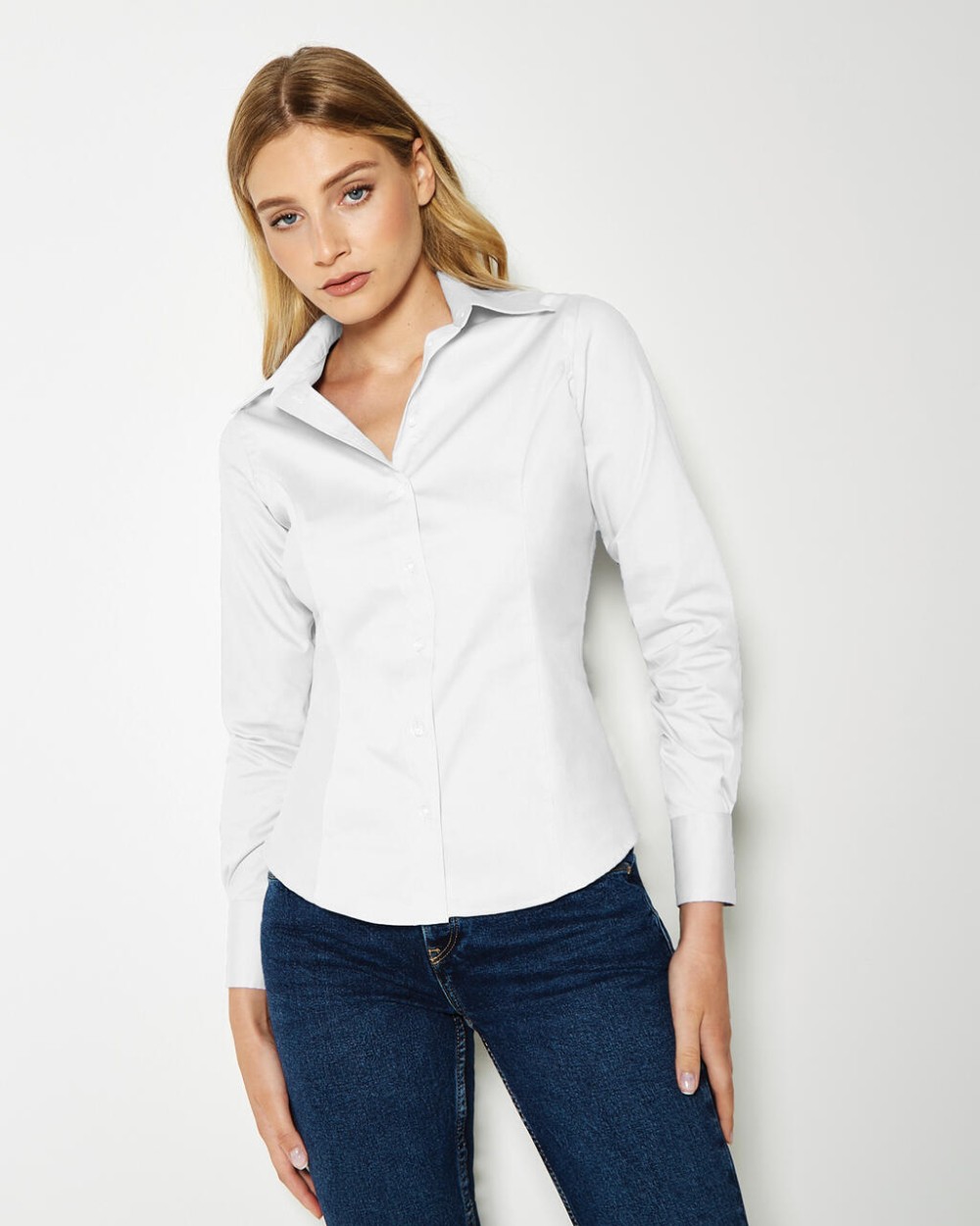 Hemden KUSTOM KIT Women's Tailored Fit Premium Oxford Shirt voor bedrukking &amp; borduring