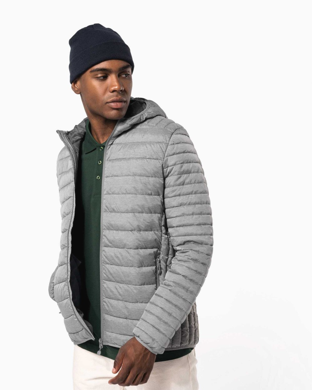Jassen KARIBAN Men's lightweight hooded padded jacket voor bedrukking &amp; borduring