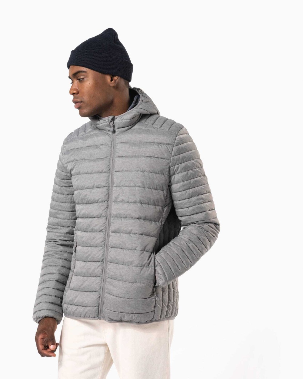 Jassen KARIBAN Men's lightweight hooded padded jacket voor bedrukking &amp; borduring