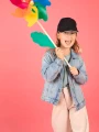 Casquettes à personnaliser K-UP Casquette enfant avec sandwich contrasté - 5 panneaux 