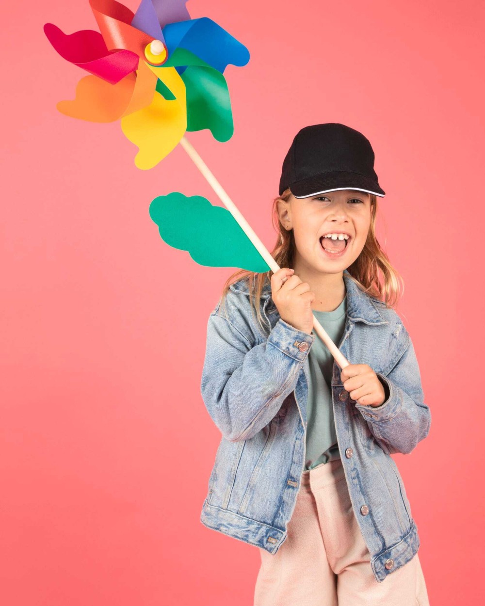 K-UP 5-Panel Kinderkappe mit Kontrast-Sandwichschirm Kappen personalisierbar